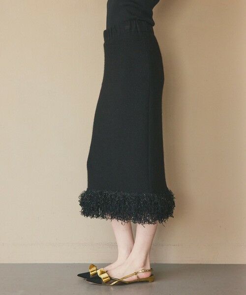 GRACE CONTINENTAL / グレースコンチネンタル ミニ・ひざ丈スカート | ラメフェザーフリンジスカート | 詳細9