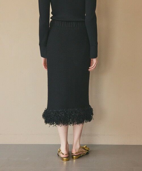 GRACE CONTINENTAL / グレースコンチネンタル ミニ・ひざ丈スカート | ラメフェザーフリンジスカート | 詳細10