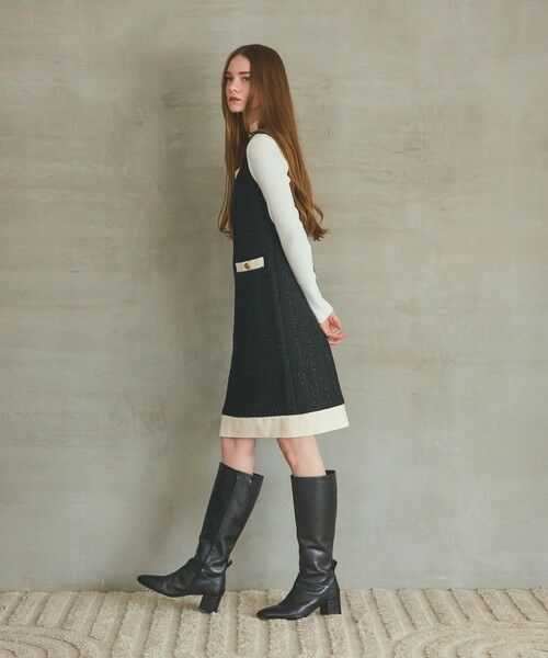 GRACE CONTINENTAL / グレースコンチネンタル ロング・マキシ丈ワンピース | ツイードトリミングワンピース | 詳細2