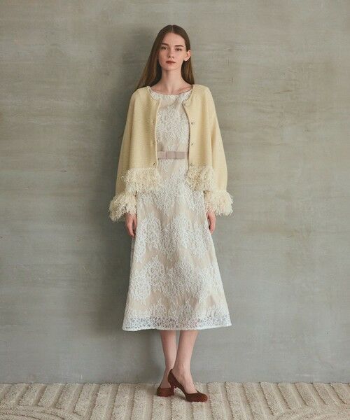 GRACE CONTINENTAL / グレースコンチネンタル カーディガン・ボレロ | ラメフェザーフリンジカーディガン | 詳細1