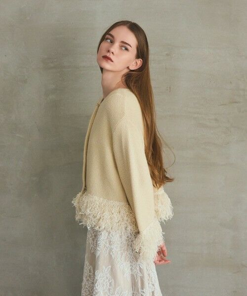 GRACE CONTINENTAL / グレースコンチネンタル カーディガン・ボレロ | ラメフェザーフリンジカーディガン | 詳細2