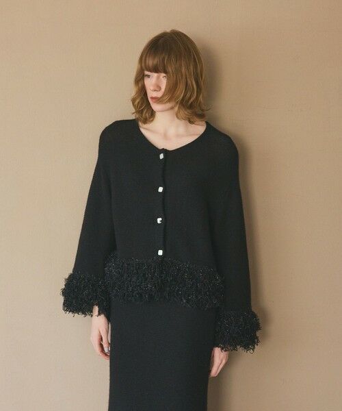 GRACE CONTINENTAL / グレースコンチネンタル カーディガン・ボレロ | ラメフェザーフリンジカーディガン | 詳細7