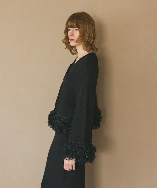 GRACE CONTINENTAL / グレースコンチネンタル カーディガン・ボレロ | ラメフェザーフリンジカーディガン | 詳細8
