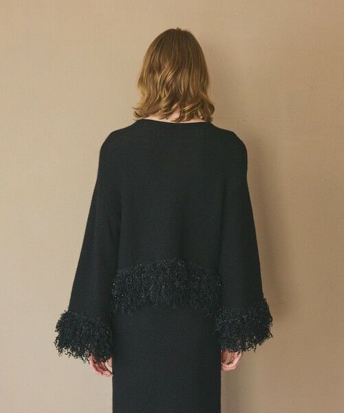 GRACE CONTINENTAL / グレースコンチネンタル カーディガン・ボレロ | ラメフェザーフリンジカーディガン | 詳細9