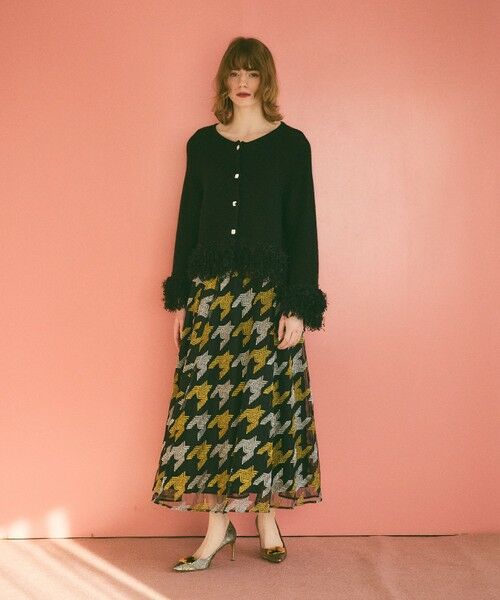 GRACE CONTINENTAL / グレースコンチネンタル カーディガン・ボレロ | ラメフェザーフリンジカーディガン | 詳細11