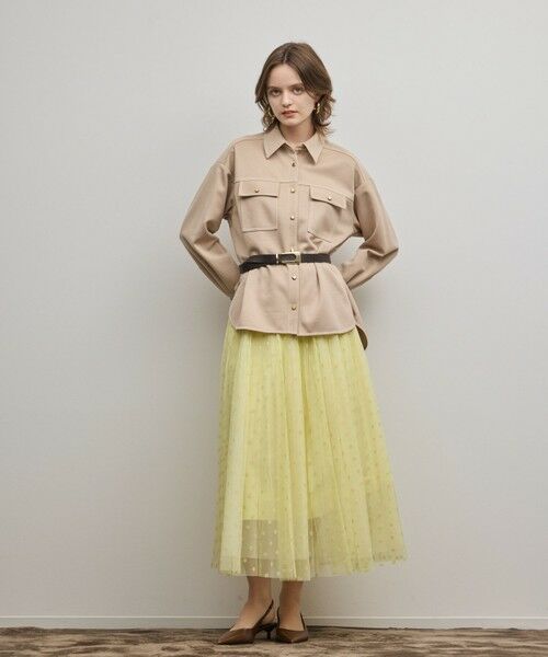 GRACE CONTINENTAL / グレースコンチネンタル ロング・マキシ丈スカート | フロッキードットプリーツスカート | 詳細10