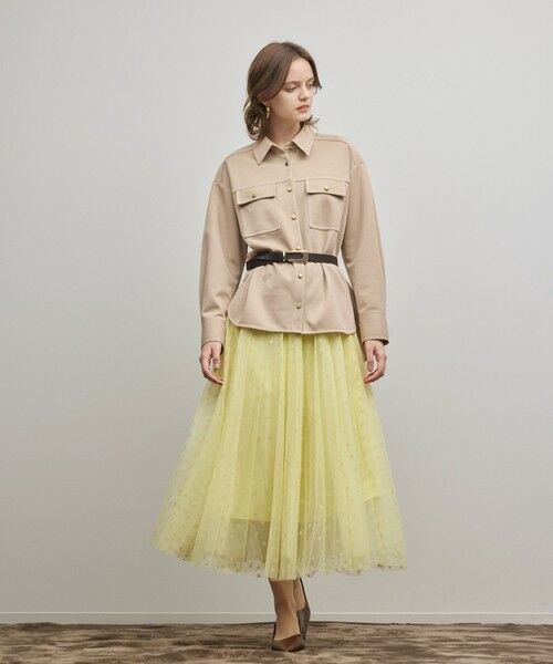 GRACE CONTINENTAL / グレースコンチネンタル ロング・マキシ丈スカート | フロッキードットプリーツスカート | 詳細11