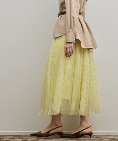 GRACE CONTINENTAL / グレースコンチネンタル ロング・マキシ丈スカート | フロッキードットプリーツスカート | 詳細15