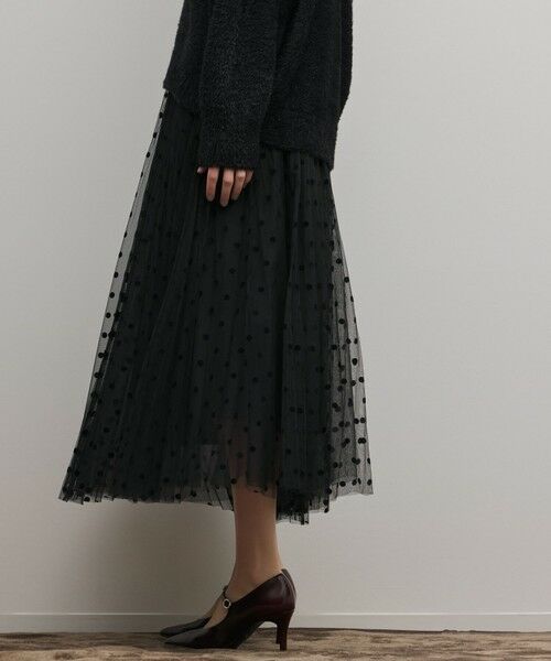 GRACE CONTINENTAL / グレースコンチネンタル ロング・マキシ丈スカート | フロッキードットプリーツスカート | 詳細24