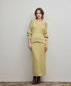 ラメフェザーニットスカート