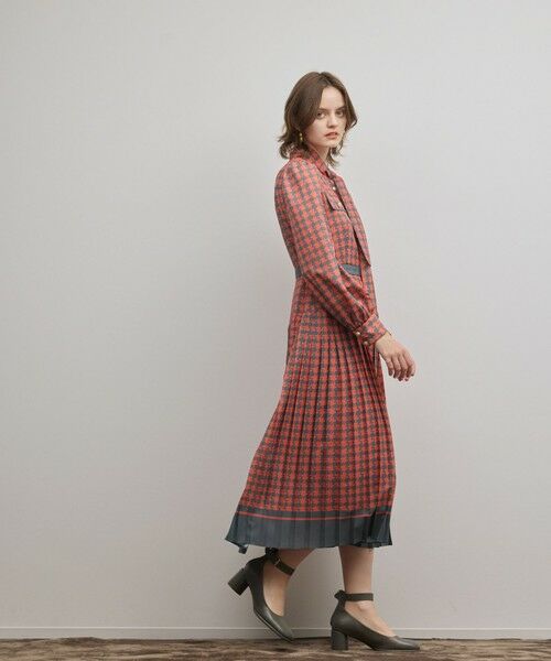 GRACE CONTINENTAL / グレースコンチネンタル ロング・マキシ丈ワンピース | バイカラーチェックプリントワンピース | 詳細4