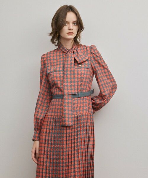 GRACE CONTINENTAL / グレースコンチネンタル ロング・マキシ丈ワンピース | バイカラーチェックプリントワンピース | 詳細5