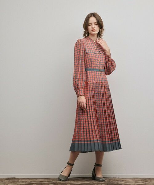 GRACE CONTINENTAL / グレースコンチネンタル ロング・マキシ丈ワンピース | バイカラーチェックプリントワンピース | 詳細16