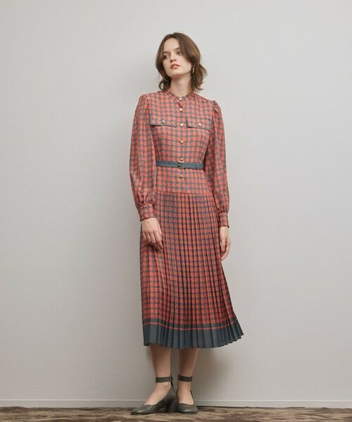 GRACE CONTINENTAL / グレースコンチネンタル ロング・マキシ丈ワンピース | バイカラーチェックプリントワンピース | 詳細17