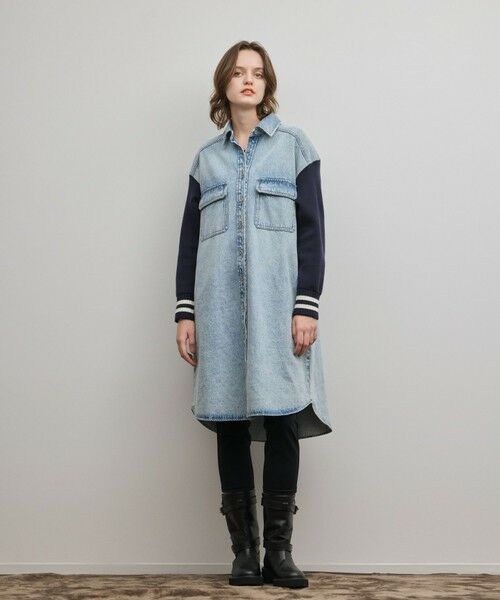 GRACE CONTINENTAL / グレースコンチネンタル ロング・マキシ丈ワンピース | ニットスリーブデニムワンピース | 詳細12