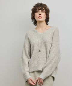 GRACE CONTINENTAL / グレースコンチネンタル ニット・セーター | ラメフェザーニットトップ