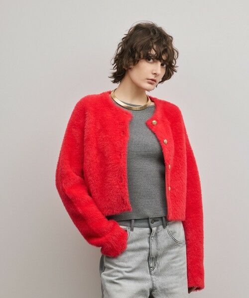 GRACE CONTINENTAL / グレースコンチネンタル カーディガン・ボレロ | フェザーショートニットカーディガン | 詳細5