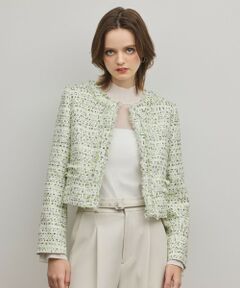 GRACE CONTINENTAL / グレースコンチネンタル ノーカラージャケット | ミックスツイードジャケット