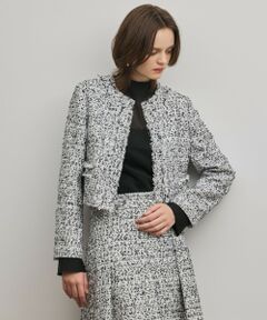 GRACE CONTINENTAL / グレースコンチネンタル ノーカラージャケット | ミックスツイードジャケット