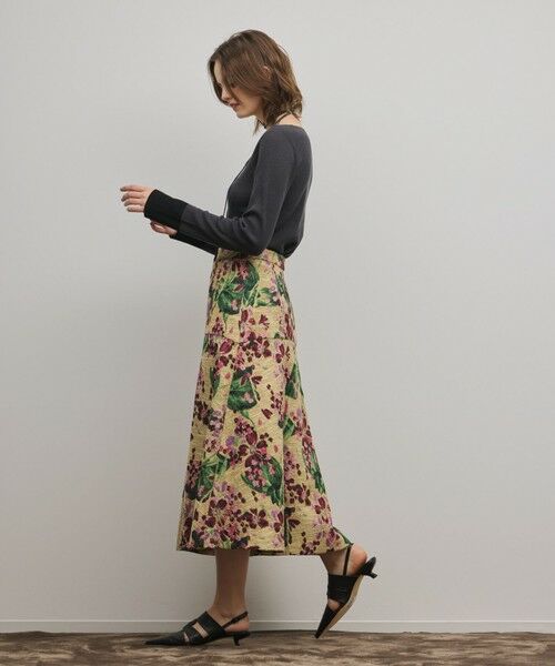 GRACE CONTINENTAL / グレースコンチネンタル ロング・マキシ丈スカート | フラワージャガードフレアスカート | 詳細1