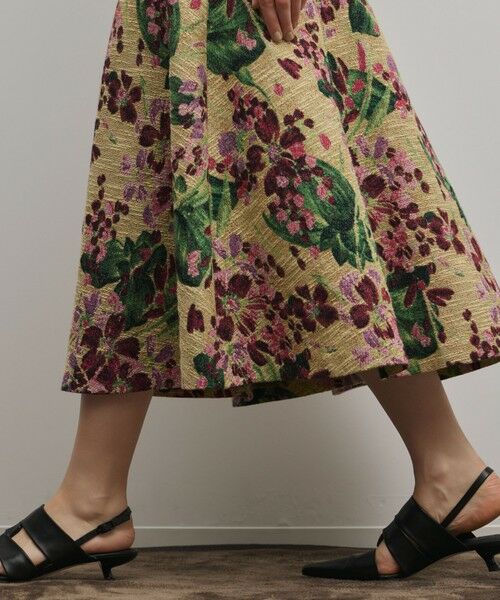 GRACE CONTINENTAL / グレースコンチネンタル ロング・マキシ丈スカート | フラワージャガードフレアスカート | 詳細10