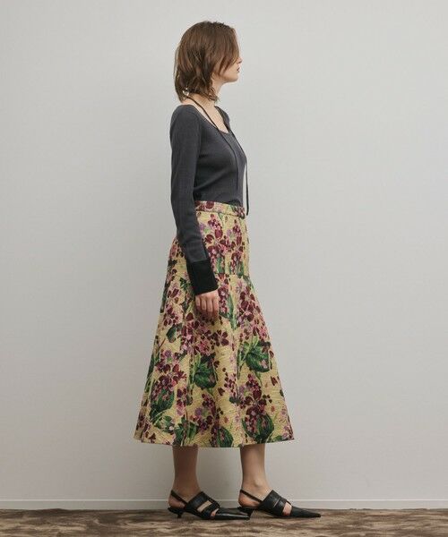 GRACE CONTINENTAL / グレースコンチネンタル ロング・マキシ丈スカート | フラワージャガードフレアスカート | 詳細3