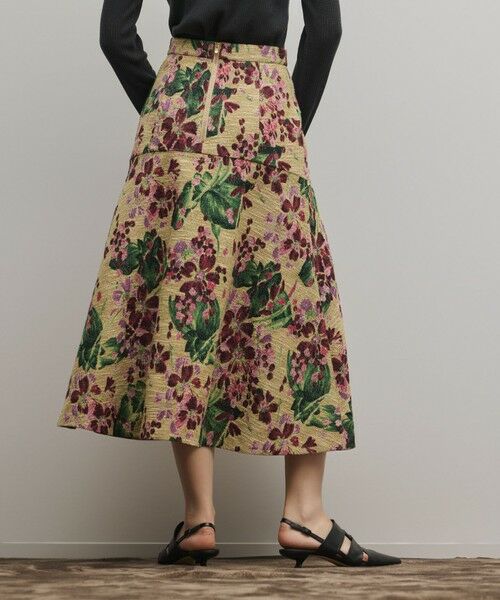 GRACE CONTINENTAL / グレースコンチネンタル ロング・マキシ丈スカート | フラワージャガードフレアスカート | 詳細6