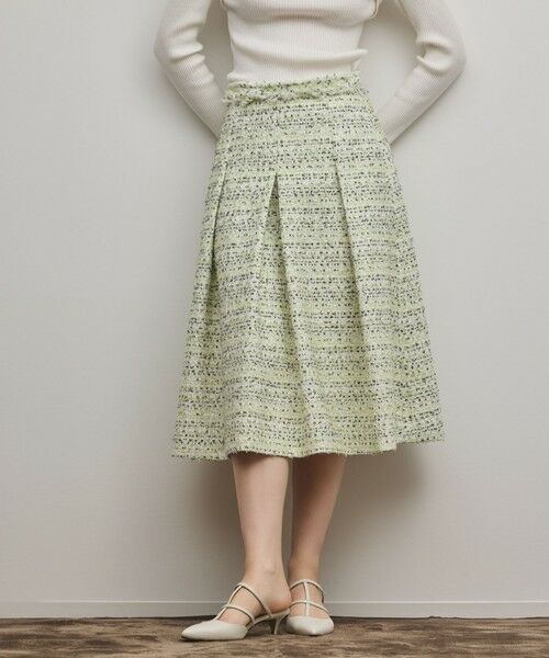 GRACE CONTINENTAL / グレースコンチネンタル ロング・マキシ丈スカート | ミックスツイードスカート（イエロー）