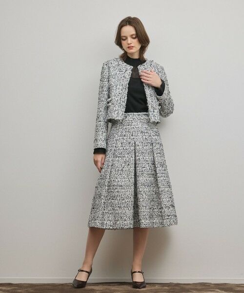 GRACE CONTINENTAL / グレースコンチネンタル ロング・マキシ丈スカート | ミックスツイードスカート（ブラック）