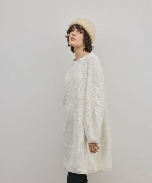 GRACE CONTINENTAL / グレースコンチネンタル ミニ丈・ひざ丈ワンピース | エンブロイダリーニットワンピース | 詳細5