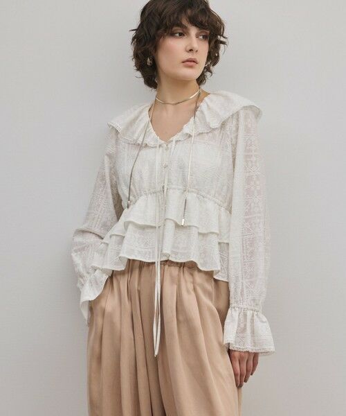 GRACE CONTINENTAL / グレースコンチネンタル シャツ・ブラウス | エンブロイダリーフリルブラウス | 詳細6
