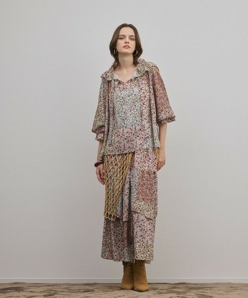 GRACE CONTINENTAL / グレースコンチネンタル シャツ・ブラウス | パッチワークプリントカフタンブラウス | 詳細1