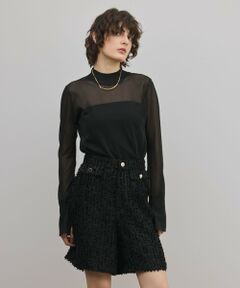 GRACE CONTINENTAL / グレースコンチネンタル その他トップス | シアーハイネックニットトップ