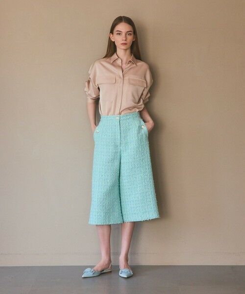 GRACE CONTINENTAL / グレースコンチネンタル その他パンツ | ツイードクロップドパンツ（ミント）