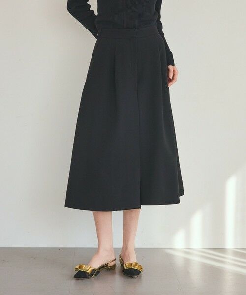 GRACE CONTINENTAL / グレースコンチネンタル ショート・ハーフ・半端丈パンツ | トリアセタックキュロット（ブラック）