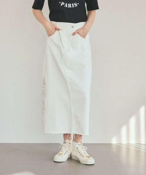 GRACE CONTINENTAL / グレースコンチネンタル デニムスカート | サイドレースデニムスカート | 詳細1