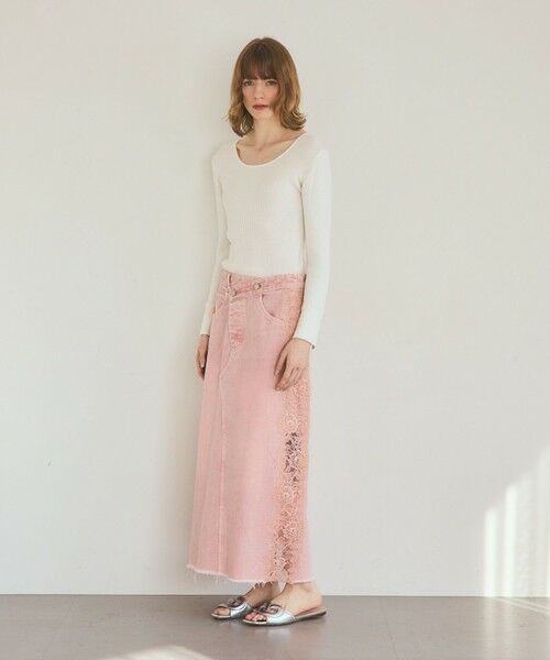 GRACE CONTINENTAL / グレースコンチネンタル デニムスカート | サイドレースデニムスカート | 詳細7