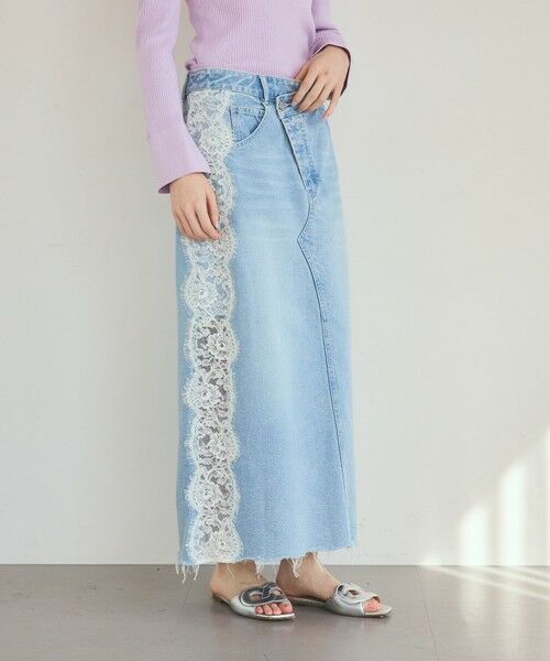 GRACE CONTINENTAL / グレースコンチネンタル デニムスカート | サイドレースデニムスカート | 詳細15