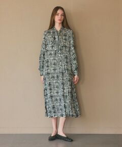 GRACE CONTINENTAL / グレースコンチネンタル ロング・マキシ丈ワンピース | チェックプリントボウ付ワンピース