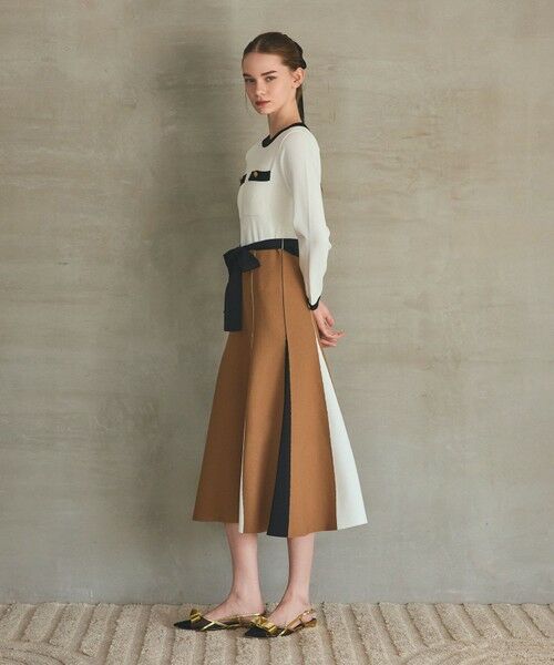 GRACE CONTINENTAL / グレースコンチネンタル ミニ丈・ひざ丈ワンピース | ニットバイカラージャガードワンピース | 詳細2