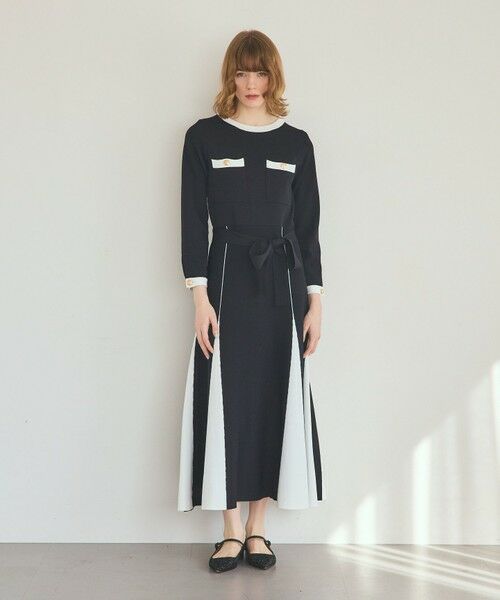 GRACE CONTINENTAL / グレースコンチネンタル ミニ丈・ひざ丈ワンピース | ニットバイカラージャガードワンピース | 詳細4