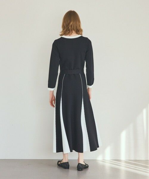 GRACE CONTINENTAL / グレースコンチネンタル ミニ丈・ひざ丈ワンピース | ニットバイカラージャガードワンピース | 詳細6