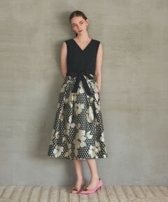 GRACE CONTINENTAL / グレースコンチネンタル ドレス | ドットボタニカルジャガードドレス
