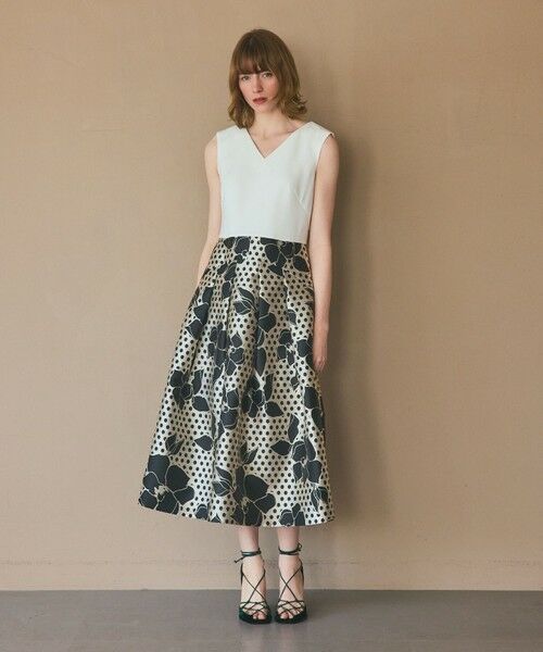 GRACE CONTINENTAL / グレースコンチネンタル ドレス | ドットボタニカルジャガードドレス | 詳細7