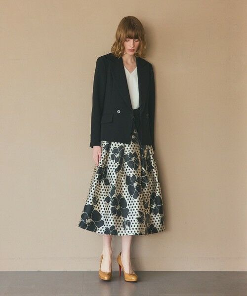 GRACE CONTINENTAL / グレースコンチネンタル ドレス | ドットボタニカルジャガードドレス | 詳細1