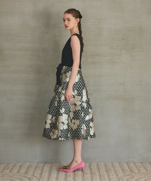 GRACE CONTINENTAL / グレースコンチネンタル ドレス | ドットボタニカルジャガードドレス | 詳細10