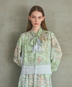 パリスカーフプリントブラウス