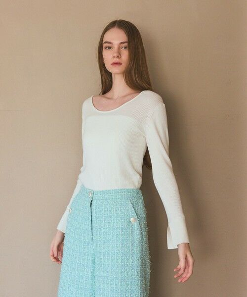 GRACE CONTINENTAL / グレースコンチネンタル その他トップス | 綿カシミヤインナートップ（ホワイト）