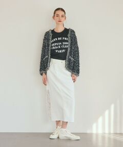 GRACE CONTINENTAL / グレースコンチネンタル ノーカラージャケット | ツイーディーニットジャケット