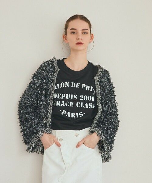 GRACE CONTINENTAL / グレースコンチネンタル ノーカラージャケット | ツイーディーニットジャケット | 詳細1